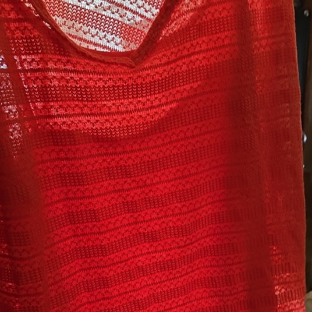 Bobbie Brooks Vibrant Orange Knit Top With Matching tank Top attached